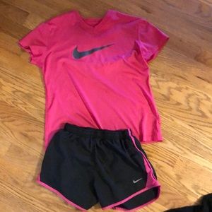 Nike Girls top (L) and shorts (M)